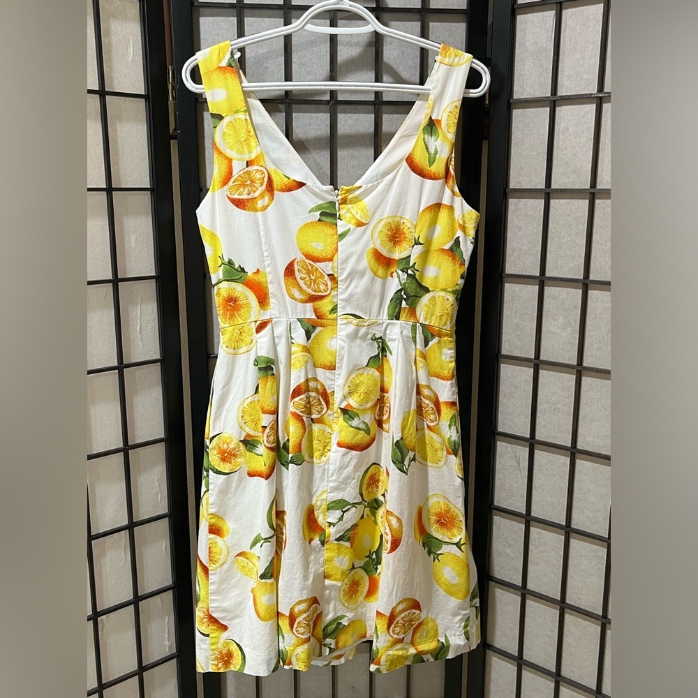 BANANA REPUBLIC Lemon Print Sundress - Bright Yellow & Green WOMEN SIZE 8